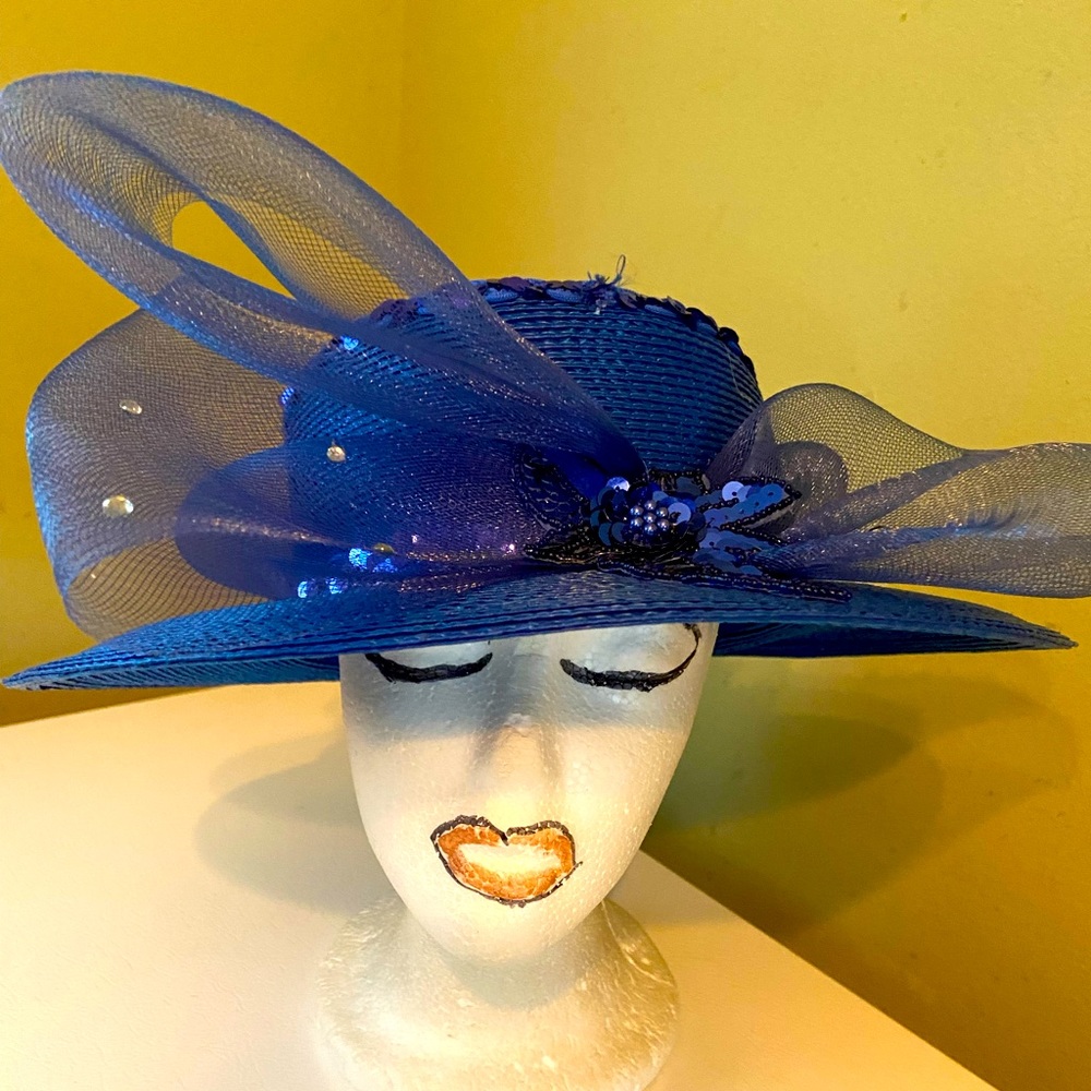 Beautiful Royal Blue Church Dress Hat